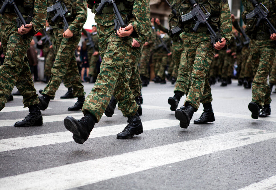 soldiers on uniform, parade